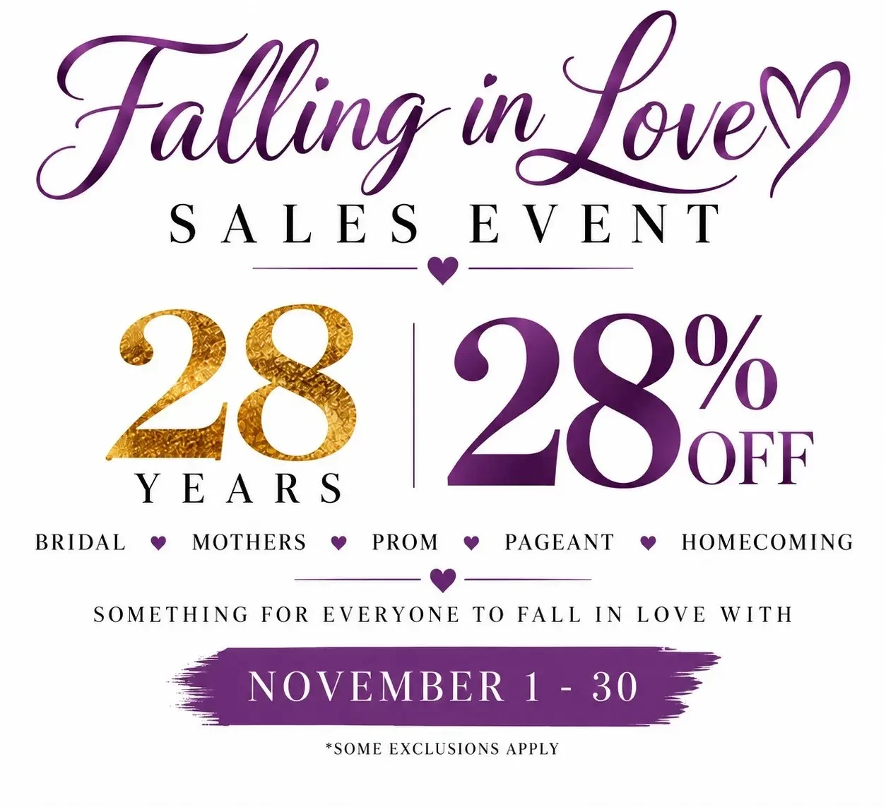 Falling in Love Sales Event Main Image