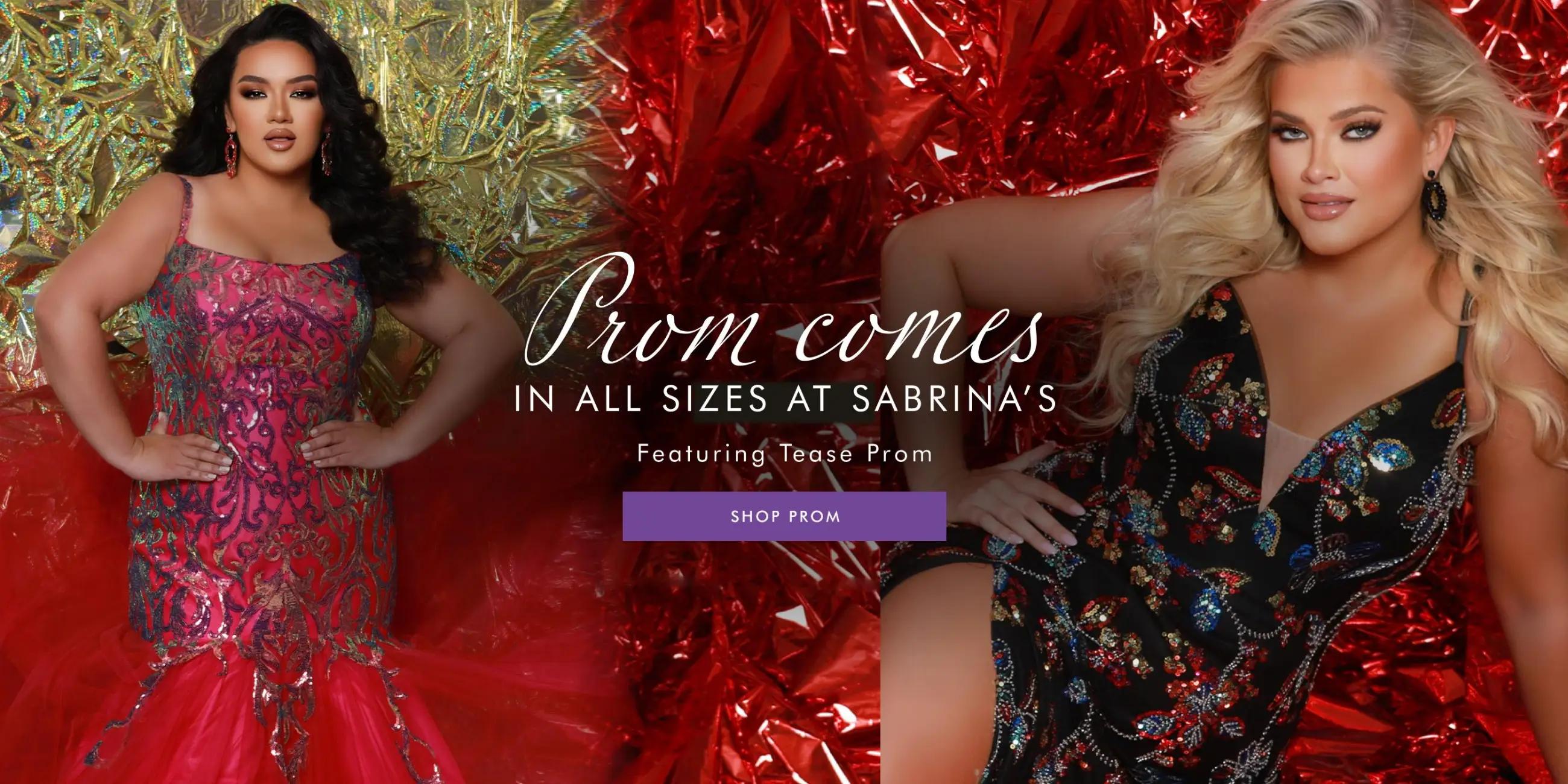 Desktop Banner Featuring Tease Plus Size Prom Dresses