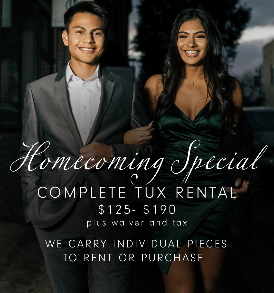 Homecoming special tuxedo mobile banner
