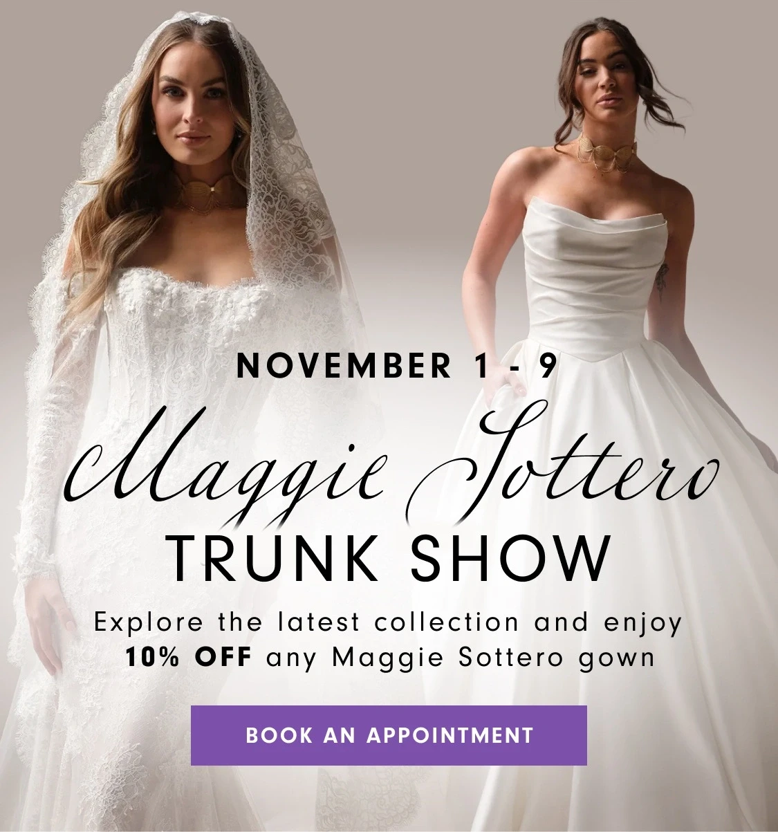 Maggie Sottero 2025 Trunk Show mobile banner