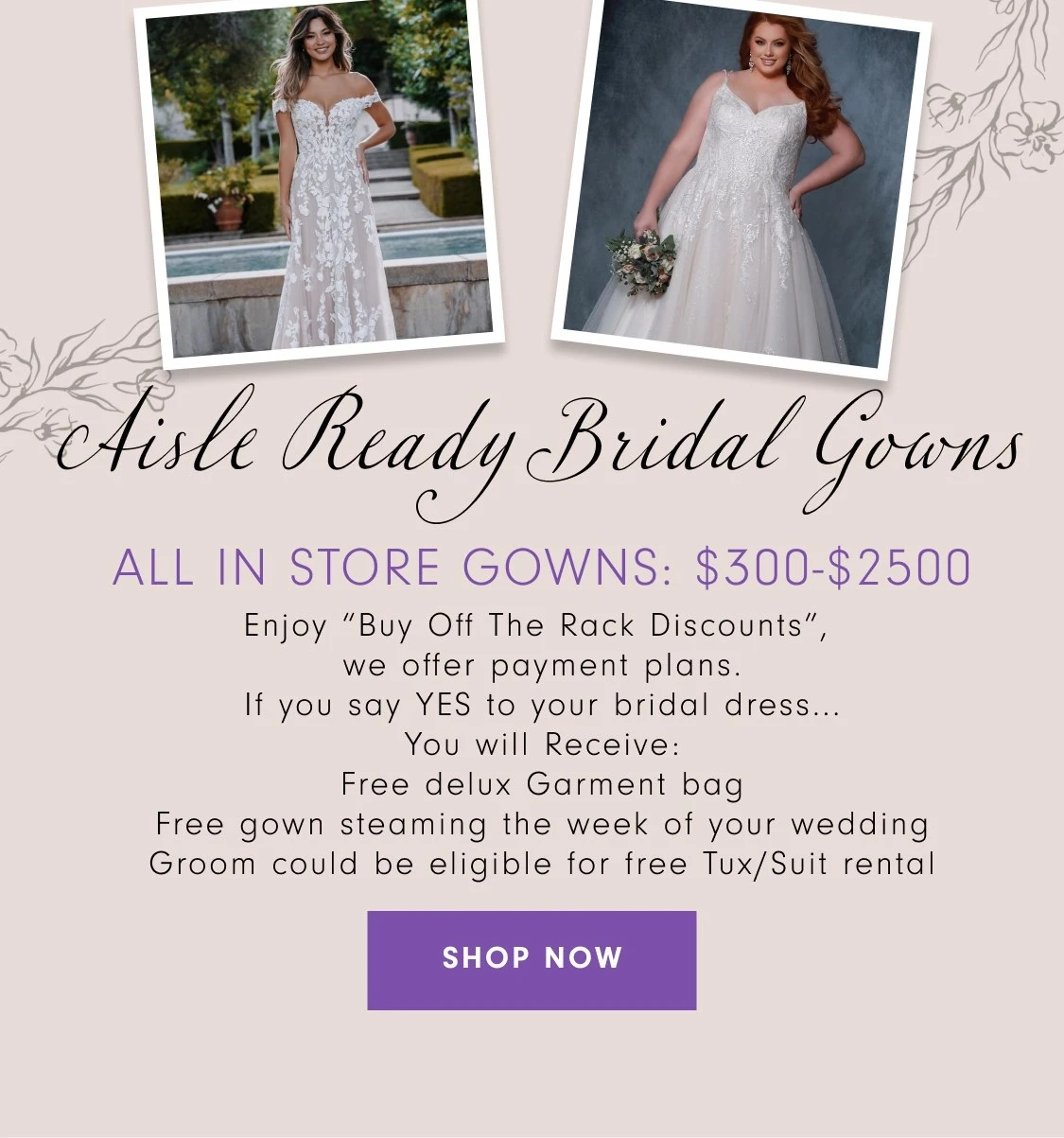 Aisle Ready Bridal Gowns mobile banner