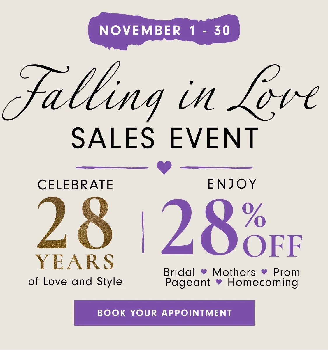 Falling in Love Sales Event